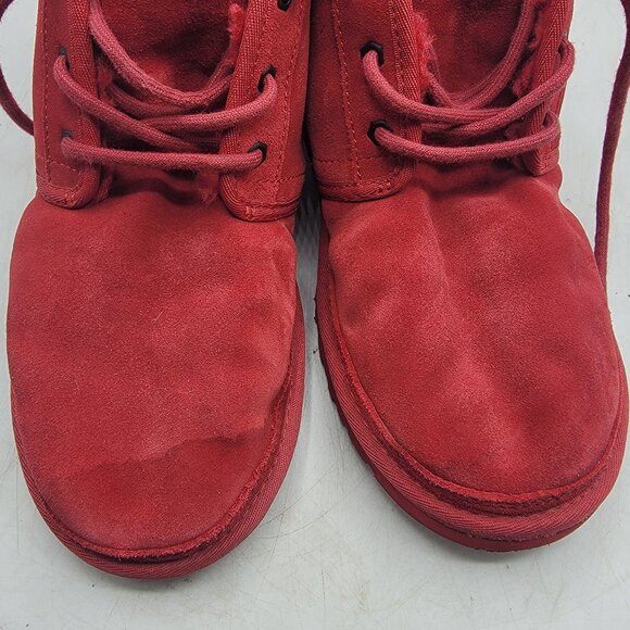UGG Neumel Mens 10 Red Chukka Boots Lined Warm Casual Outdoors Walking 3236 - Picture 10 of 12